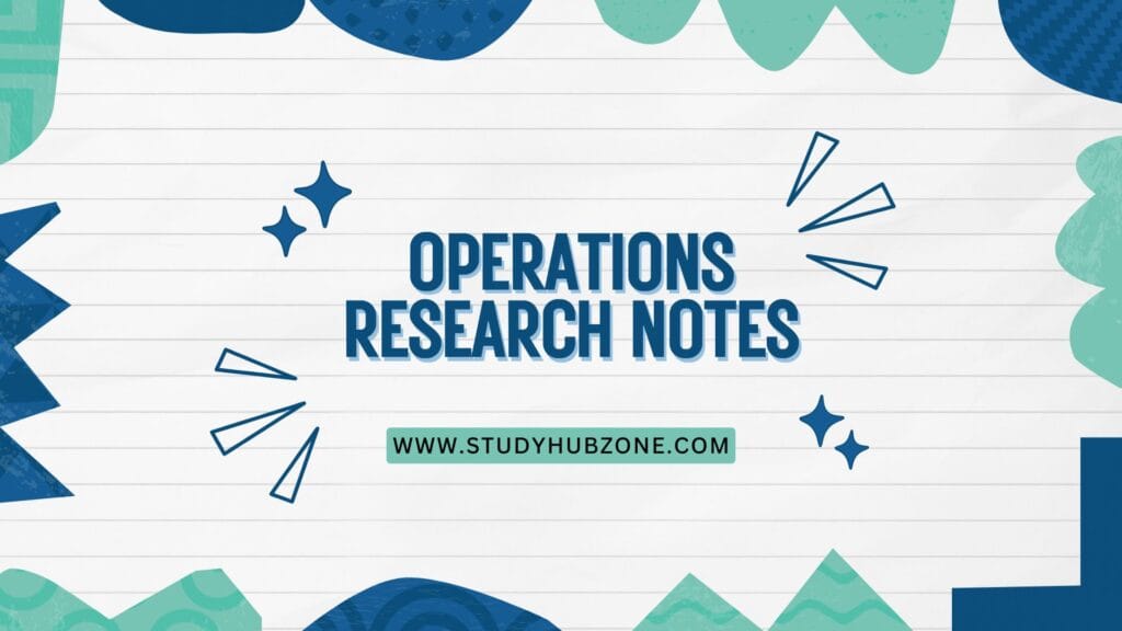 Operations Research Notes