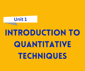 Introduction to Quantitative Techniques