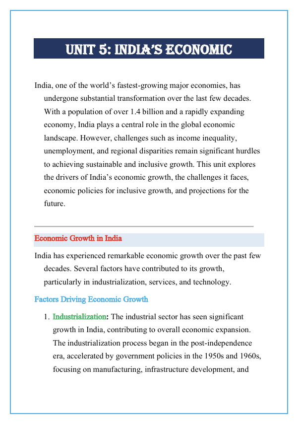 India’s Economic Notes