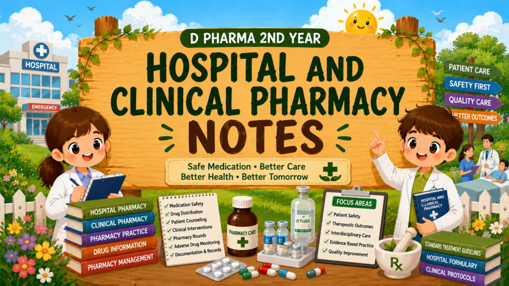 Hospital and Clinical Pharmacy Notes (D pharma 2nd Year)