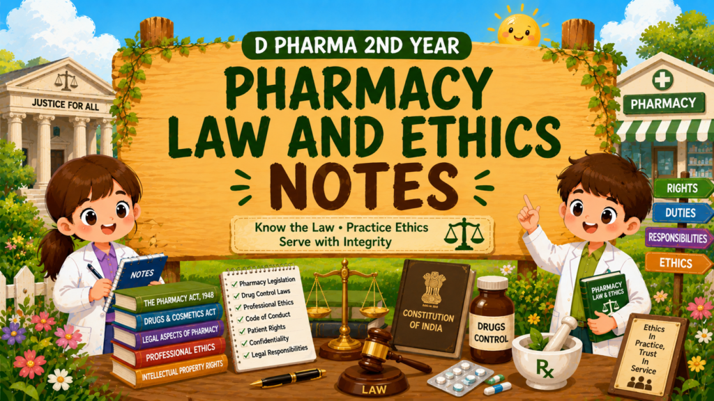 Pharmacy Law and Ethics Notes (D pharma 2nd Year)
